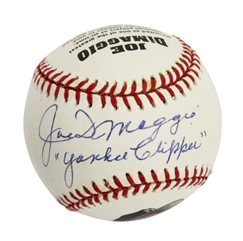 Joe DiMaggio Single Signed and Inscribed Baseball – ‘Yankee Clipper’